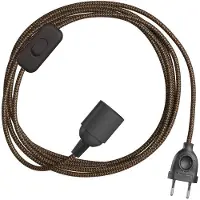 Creative Cables Ensemble De Câble Snakebis Zig-zag E14 Avec Douille. Cordon En Tissu Zigzag Et Fiche à 2 Broches 3 M
