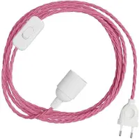 Creative Cables Ensemble De Câbles Snakebis Twisted E14 Avec Douille. Câble Tressé En Tissu Et Fiche à 2 Broches 3 M