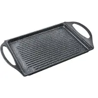 Supreme Cast Aluminum Griddle Stone Striped 28x22 Cm Argenté