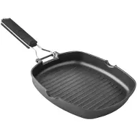 Supreme Grille En Aluminium Moulé Avec Poignée Pliable à Rayures De Xylane 24 Cm