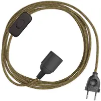 Creative Cables Kit Câble Snakebis Zig-zag E14 Avec Douille. Cordon En Tissu Zigzag Et Fiche à 2 Broches 1.8 M