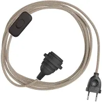 Creative Cables Abat-jour Snakebis Zig-zag E14-faisceau De Câblage Avec Douille. Câble Textile En Zigzag Et Fiche Bipolaire 1.8 M
