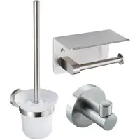FortiFura Calvi - porte-rouleau de toilette - avec plateau - Acier inoxydable brossé PVD (inox) SW1183054/SW639927/SW639930