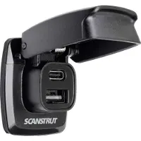 Scanstrut 1xusb-a&1xusb-c 12/flip Pro Fast Charging Double Usb Plug 24v Argenté