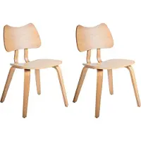 Beliani Jeu de 2 chaises de salle à manger en caoutchouc marron foncé structure en bois meubles de cuisine salle à manger style rétro