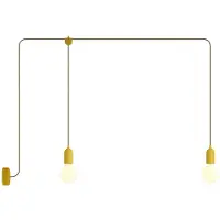 Creative Cables F-snake Eiva 2-light Outdoor Lamp With Rosette With Bulb Doré