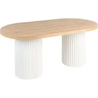 Beliani Table De Repas Sheridan Marron Clair 180 Cm 90 Cm