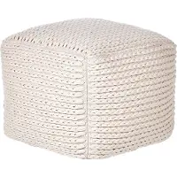 Beliani Pouf DAMAN Beige clair Coton