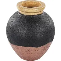 Beliani Vase décoratif en terre cuite noir / rose 31 cm DAULIS (1x)