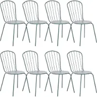 Beliani Jeu de 8 chaises de jardin Métal bleu clair Look moderne Mobilier de jardin Terrasse Jardin Patio
