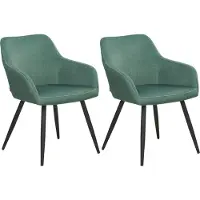 Beliani Lot de 2 chaises en velours vert de style moderne pour la salle à manger, le salon et la cuisine