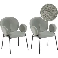 Beliani Ely Boucle Vert vif Chaise de salle à manger Lot de 2 Lumarko !