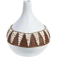 Beliani Vase décoratif en terre cuite blanche 33 cm SIMPANG (1x)