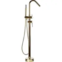 Beliani robinet de salle de bain or free standing chrome doré 115 cm moderne