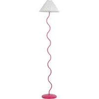 Beliani Lampadaire base métal rose et blanc abat-jour plié en plastique style rétro vintage