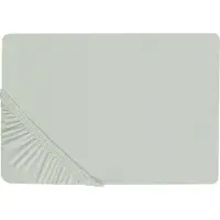 Beliani Drap-housse coton vert clair 160 x 200 cm JANBU (160 x 200 cm)