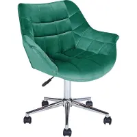 Beliani Chaise de bureau velours Emeraude Labelle Lumarko !