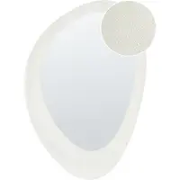 Beliani Miroir AUDES Velours Blanc cassé