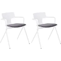 Beliani Lot de 2 chaises de salle à manger Manson Noir/Blanc Lumarko !