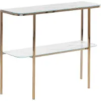 Beliani Console Calvert Effet Marbre Doré