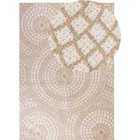 Beliani Tapis jute beige / blanc 160 x 230 cm motif géométrique court ARIBA (160 x 230 cm)