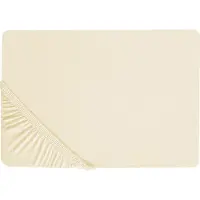 Beliani Drap-housse coton beige 160 x 200 cm JANBU (160 x 200 cm)