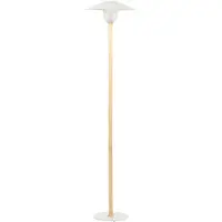 Beliani Lampadaire abat-jour en métal blanc cadre en bois de chêne style scandinave minimaliste