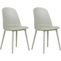 Beliani Ensemble de 2 chaises de salle à manger vert clair Fomby Lumarko
