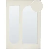 Beliani Miroir MARCIGNY Bouclé Blanc cassé