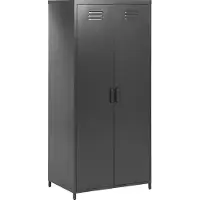 Beliani Armoire En Métal Noir À 2 Portes Varna