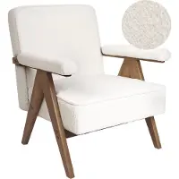 Beliani Fauteuil Evje Bouclé Blanc Cassé