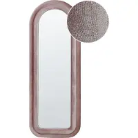 Beliani Miroir CULAN Velours Rose