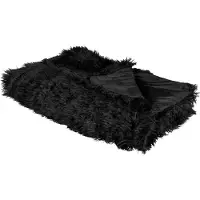 Beliani Couvre-Lits Delice Tissu 150 X 200 Cm Noir