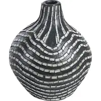 Beliani Vase décoratif Terre cuite noir / blanc 35 cm KUALU (1x)