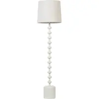 Beliani Lampadaire métal lin blanc 160 cm abat-jour décoratif style moderne salon bureau chambre