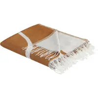 Beliani Couverture Palhi Tissu 130 X 170 Cm Orange