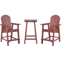 Beliani Ensemble Pour Bistro Matière Synthétique Rouge Adirondack