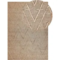 Beliani Tapis de jute Beige 140 x 200 cm DADAY (140 x 140 cm)