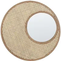Beliani Miroir PALAU Rotin Naturel