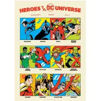 Fanattik Limited Edition Dc Comis Art Print 90th Anniversary Heroes Posters 42x30 Cm Multicolore