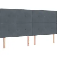 vidaXL Tête de lit LED avec bandes lumineuses LED gris 200 cm velours