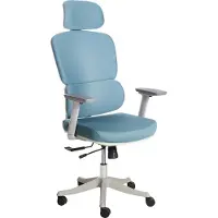 Beliani Chaise De Bureau Viscount Tissu Bleu