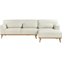 Beliani Canapé D'angle Simos Blanc Cassé Tissu Côté Gauche