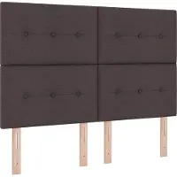 vidaXL Lit boxspring à LED avec tête de lit, marron foncé, 140 x 200 cm, tissu