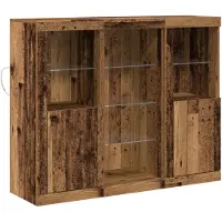 vidaXL LED Sideboard Altholz 123 x 37 x 100 cm Holzwerkstoff