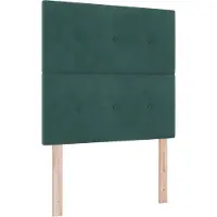 vidaXL Lit à lattes avec éclairage LED, tête de lit en velours, vert foncé, 120 x 200 cm