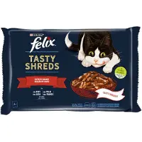 Purina Felix Tendres Effilochés Viandes Nourriture Humide Pour Chats 12x4x80g