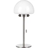 Beliani Lampe à poser argentée Base en métal Abat-jour en verre Interrupteur à tirette Lampe pour la maison ou le bureau dans un style minimaliste