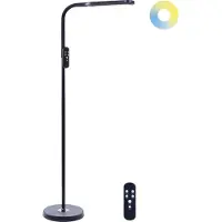 Beliani Lampadaire LED noir en matière synthétique 160 cm dimmable télécommande éclairage moderne maison bureau