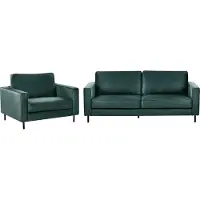 Beliani Ensemble De Salon Savalen Velours Vert Foncé 4 Places